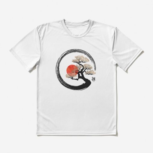 Enso Circle And Bonsai Tree On Canvas T-Shirt Official Cow Anime Merch