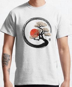 Enso Circle And Bonsai Tree On Canvas T-Shirt Official Cow Anime Merch