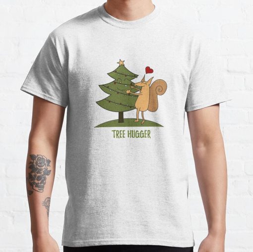 Christmas Tree Hugger T-Shirt Official Cow Anime Merch