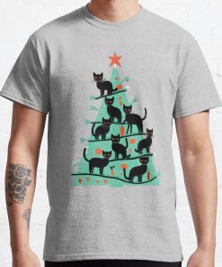 Black Cats Christmas Tree T-Shirt Official Cow Anime Merch
