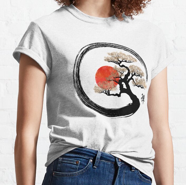 ssrcoclassic_teewomensfafafaca443f4786front_altsquare_product1000x1000.u1 Enso Circle And Bonsai Tree On Canvas T-Shirt Official Cow Anime Merch
